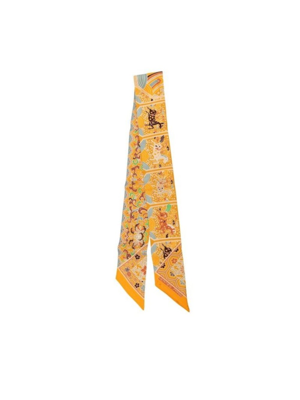 Hermes Twilly Collections Imperiales Royal Collection Scarf Orange Multicolor - Picture 1 of 4
